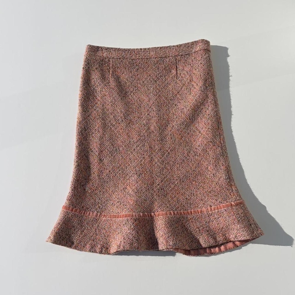 None Pink Tweed Skirt